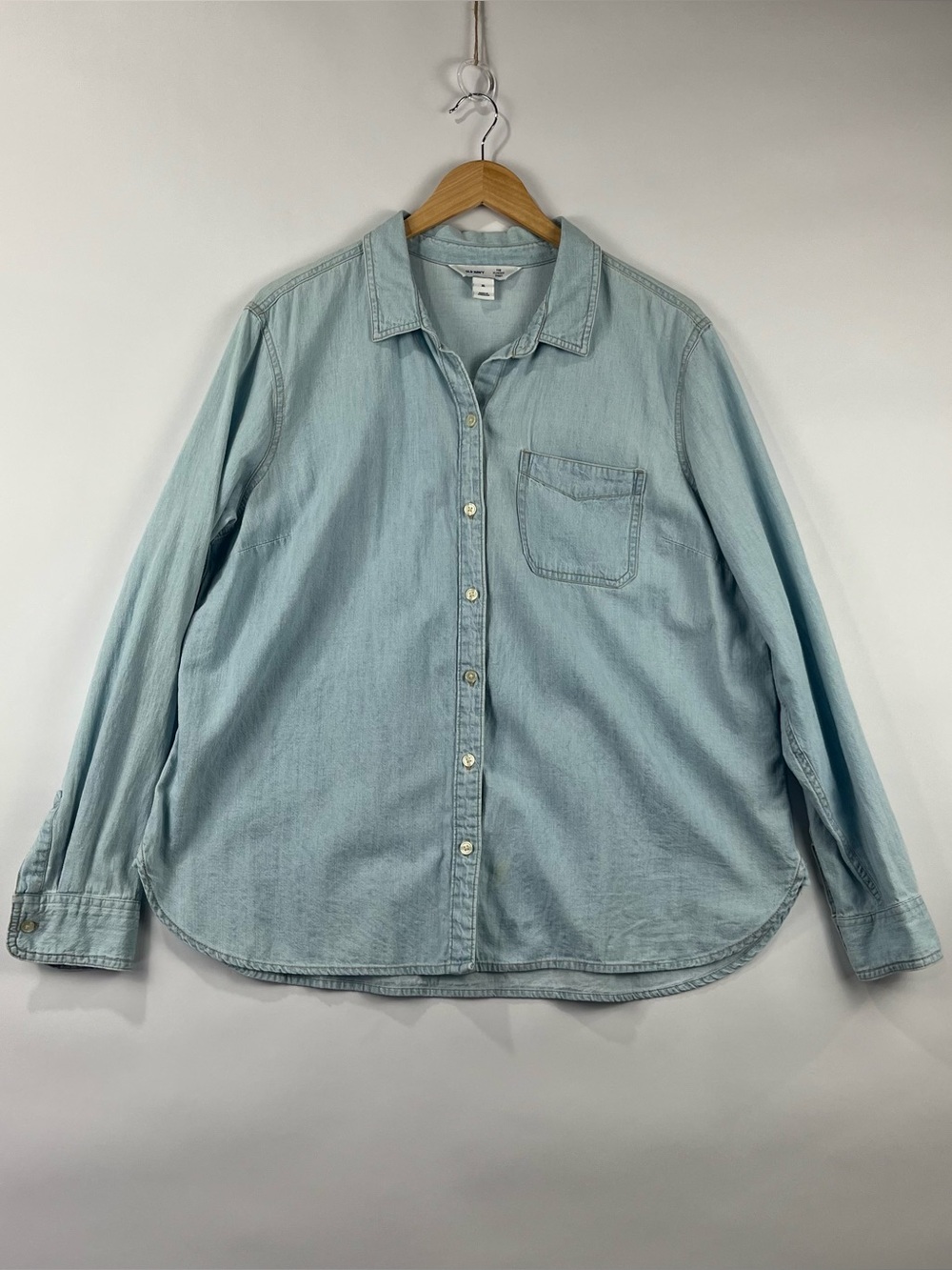 Old Navy 100% Cotton Classic Shirt Relaxed Boyfriend Fit Button Down XL